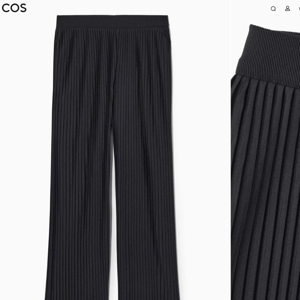 Cos Plisse Pleated Wide Leg Pants in Dark Navy (size XS) - perfect condition